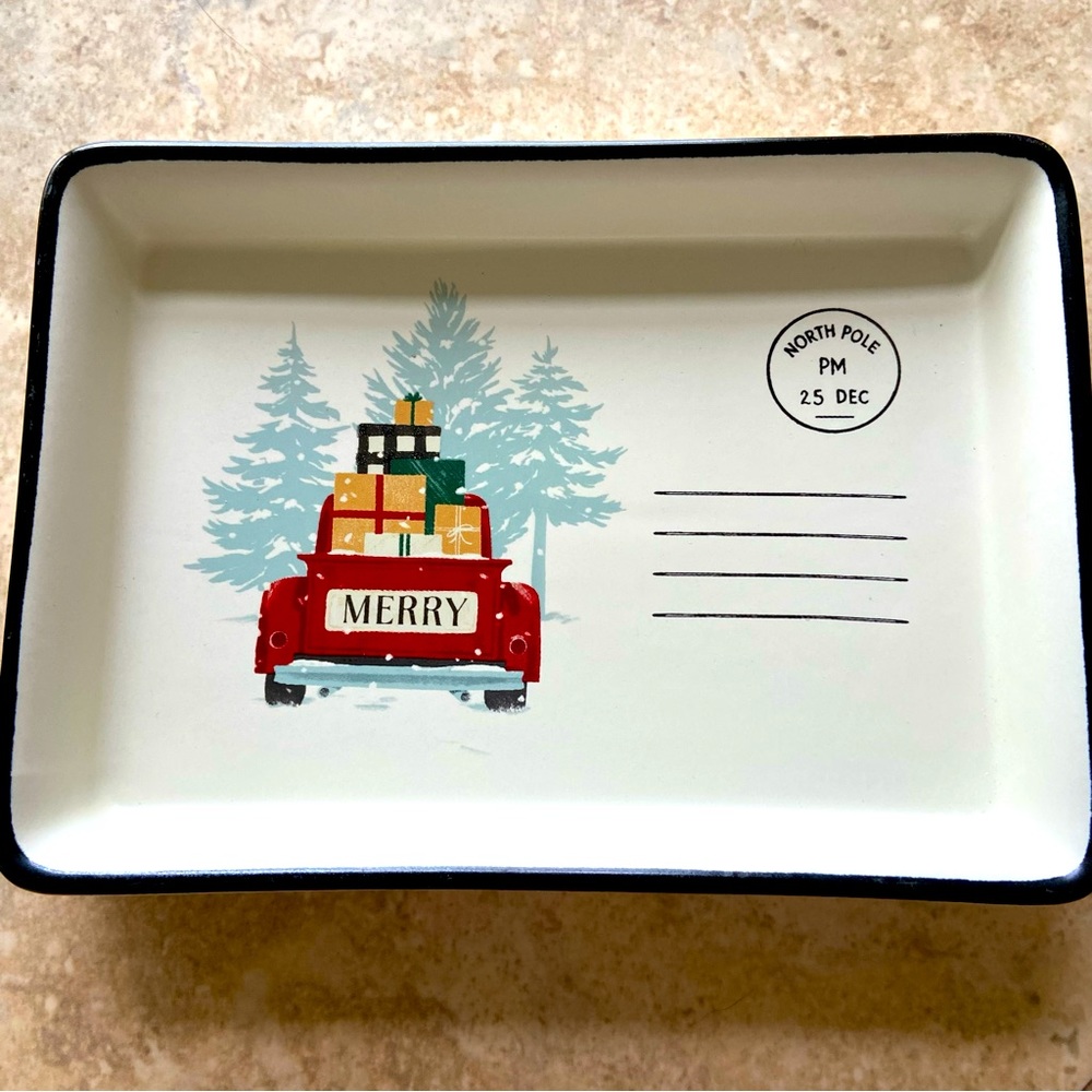 Hallmark Merry Christmas Letter Trinket Tray Holder. Measures 5 x 7. New!